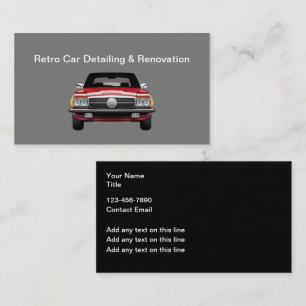 Carte De Visite Rénovation de voiture classique rétro Détails