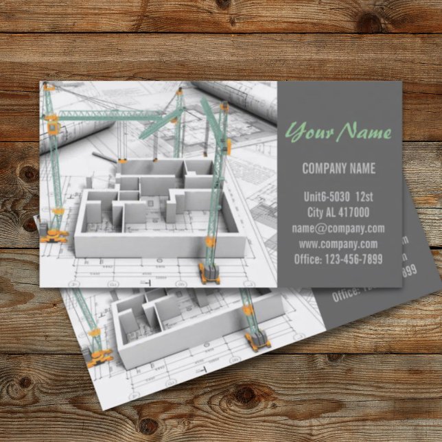 Carte De Visite Rénovation Handyman Architecte de construction (Renovation Handyman Construction architect Business Card)