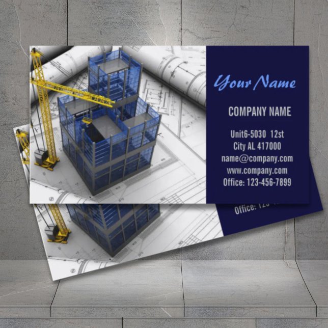 Carte De Visite Rénovation Handyman Architecte de construction (Renovation Handyman Construction architect Business Card)