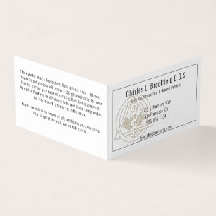 Carte De Visite Renvoi simple chez le dentiste blanc