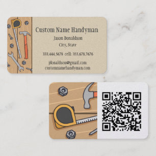 Carte De Visite Réparateur, QR Code personnalisé pour homme à tout