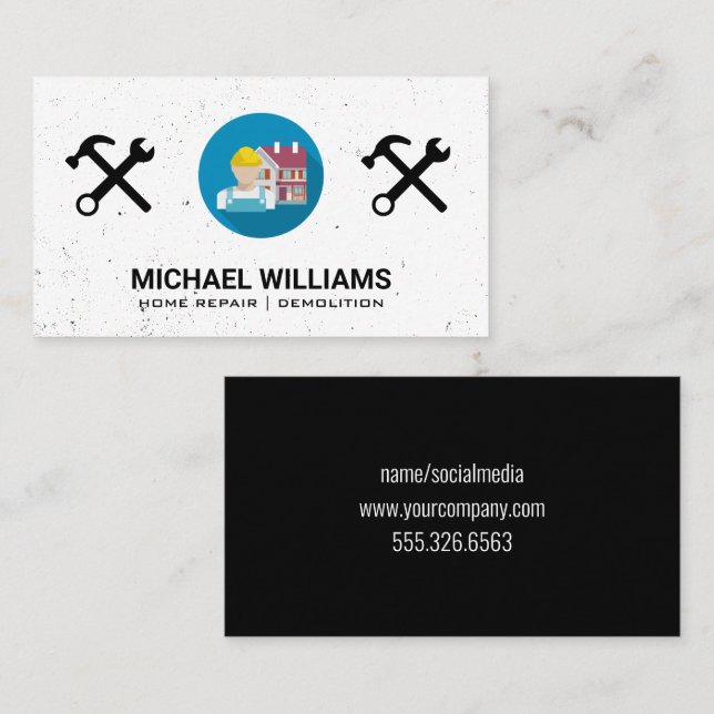 Carte De Visite Réparation à domicile | Construction | Outils (Devant / Derrière)