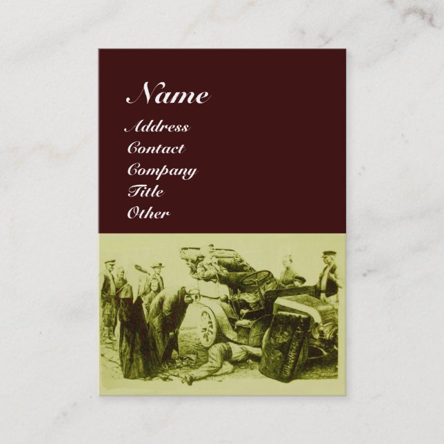 Carte De Visite RÉPARATION AUTOMATIQUE - AUTOMOBILE, vert brun rou (Devant)