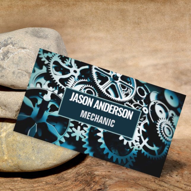 Carte De Visite Réparation automatique de l'engrenage Automotive m (Gear Auto Repair Automotive Mechanic Industrial Business Card)