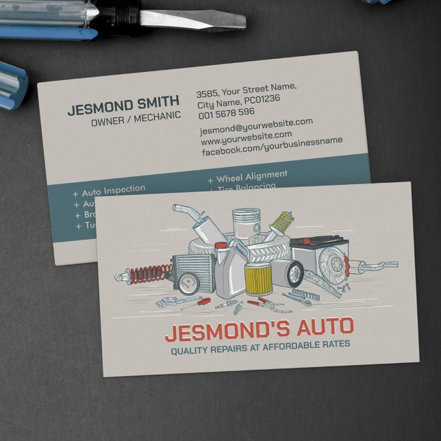 Carte De Visite Réparation automobile - Mécanique (Créateur téléchargé)