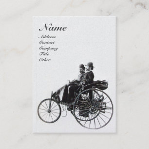 Carte De Visite RÉPARATION AUTOMOBILE MONOGRAMME noir blanc perle