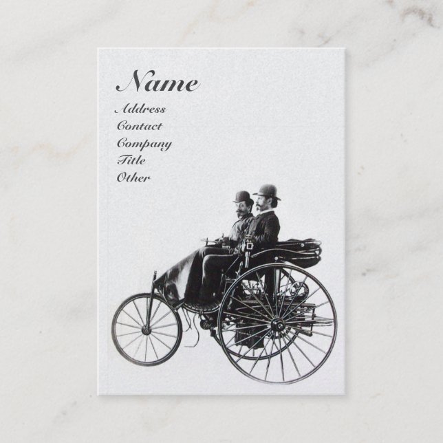 Carte De Visite RÉPARATION AUTOMOBILE MONOGRAMME noir blanc perle (Devant)