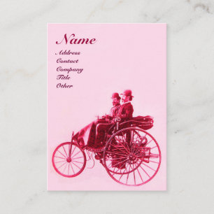 Carte De Visite RÉPARATION AUTOMOBILE MONOGRAMME rose fuchsia 