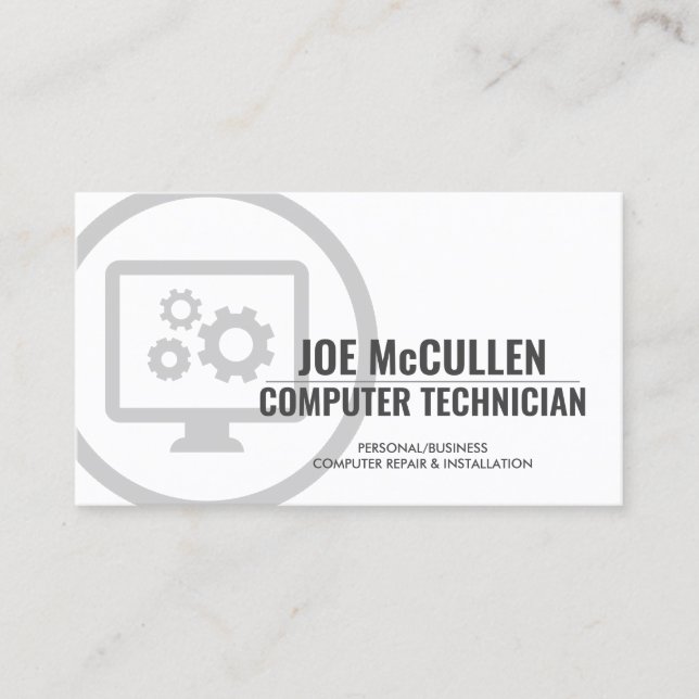 Carte De Visite Réparation de l'ordinateur du technicien (Devant)