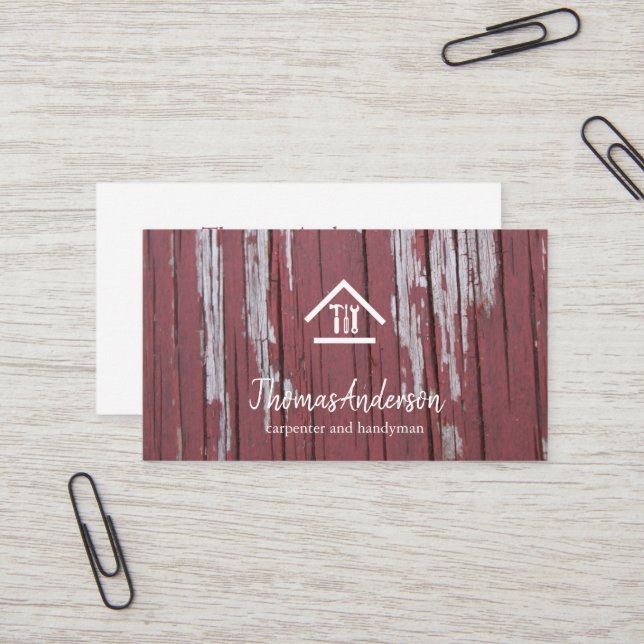 Carte De Visite Réparation de maison moderne professionnelle en bo (Devant/Arrière en situation)