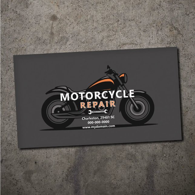 Carte De Visite Réparation de moto (Motorcycle Repair Business Card)