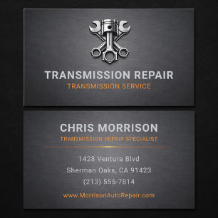 Carte De Visite Réparation de transmission automobile métallique