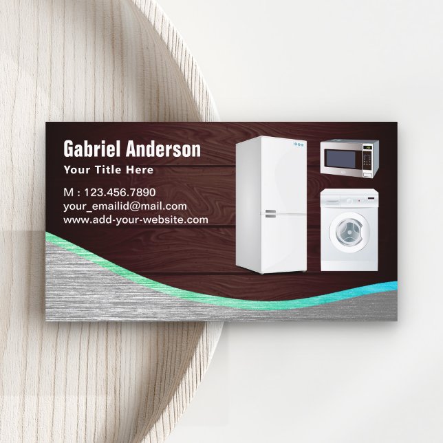 Carte De Visite Réparation des appareils électroménagers en acier  (Créateur téléchargé)