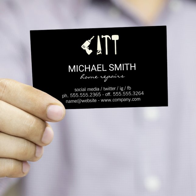 Carte De Visite Réparation des services à domicile | Outils matéri (Créateur téléchargé)