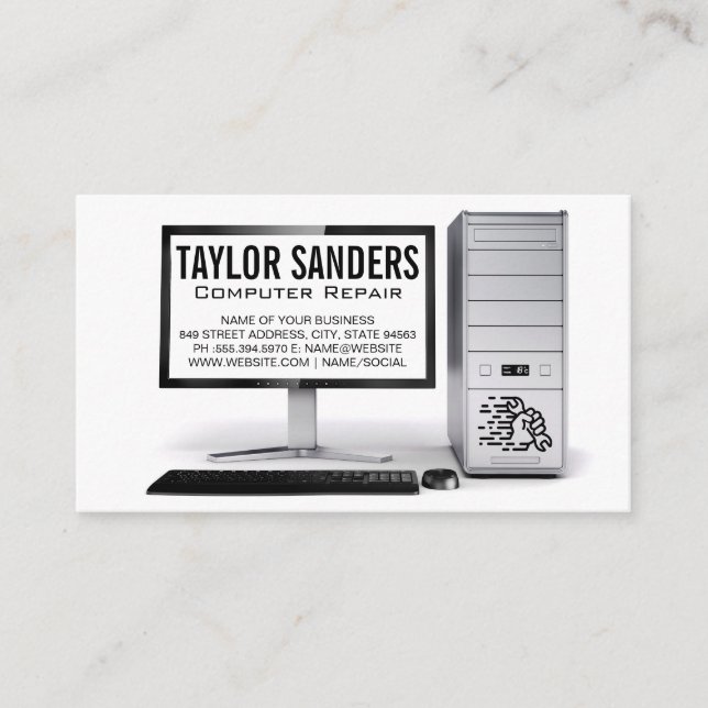 Carte De Visite Réparation du technicien informatique (Devant)
