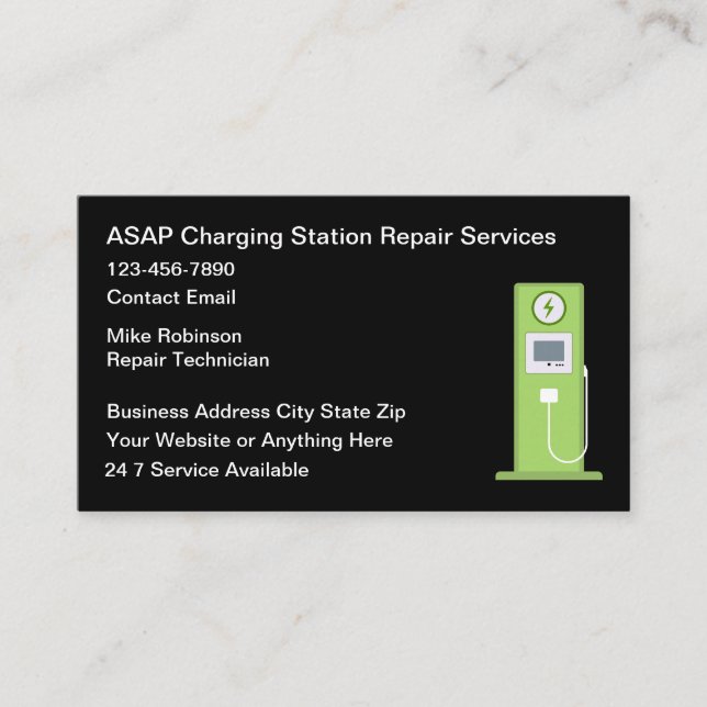 Carte De Visite Réparation d'une station de recharge de voiture él (Devant)