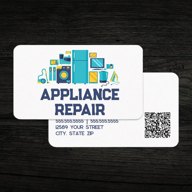 Carte De Visite Réparation électronique de l'appareil QR (Appliance Electronics Repair QR Business Cards)
