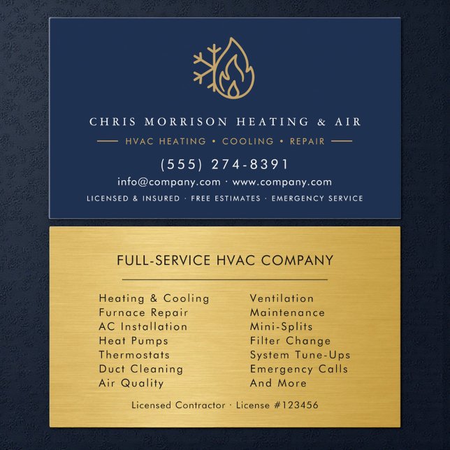 Carte De Visite Réparation et installation de CVC (Créateur téléchargé)