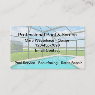 Carte De Visite Réparation simple de l'écran de la piscine