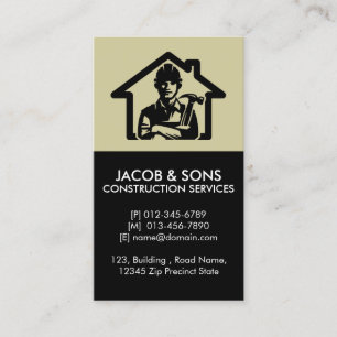 Carte De Visite Réparations de maison par entrepreneur de construc