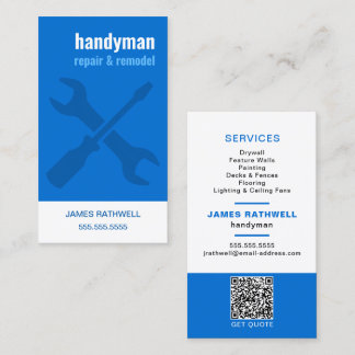 Carte De Visite Réparations manuelles avec code QR