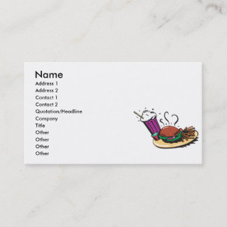 Carte De Visite repas de restauration rapide