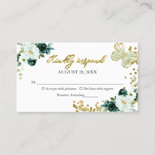 Carte De Visite Réponse à inclure pour un Sweet 16 avec papillon f