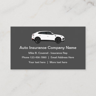 Carte De Visite Représentant d'assurance automobile moderne