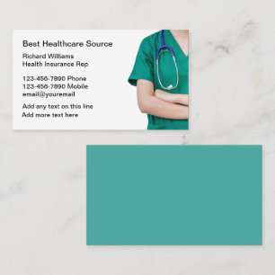 Carte De Visite Représentant de l'assurance maladie Medicare