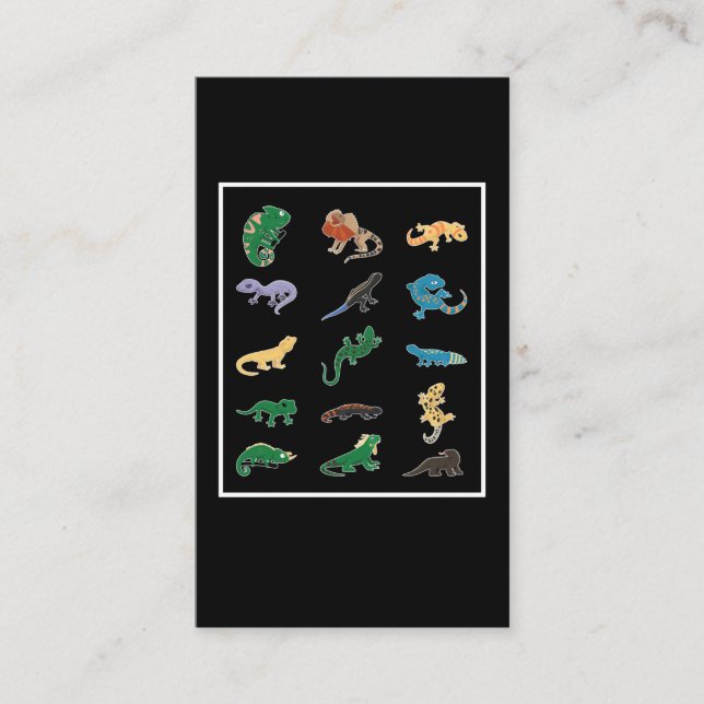 Carte De Visite Reptile Collage Gecko Snake Lizard (Devant)