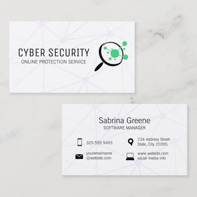 Carte De Visite Réseau de logos de recherche | Circuit de technolo (Devant / Derrière)