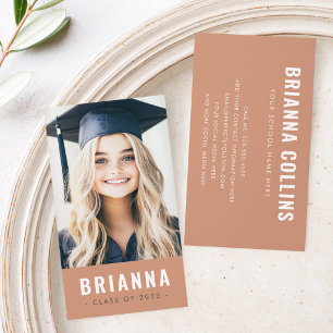 Carte De Visite Réseau des diplômés étudiants photo terracotta