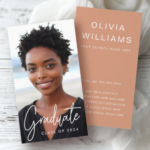 Carte De Visite Réseau des diplômés étudiants photo terracotta