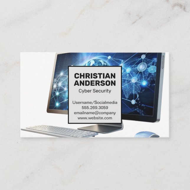 Carte De Visite Réseau mondial d'ordinateurs | Support technique (Devant)