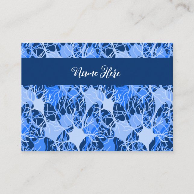 Carte De Visite Réseau Neuronal Neurones Bleus (Devant)