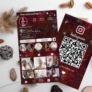 Carte de visite Réseaux Sociaux Code QR Instagram