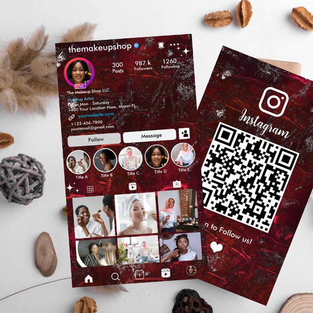 Carte de visite Réseaux Sociaux Code QR Instagram  (Créateur téléchargé)