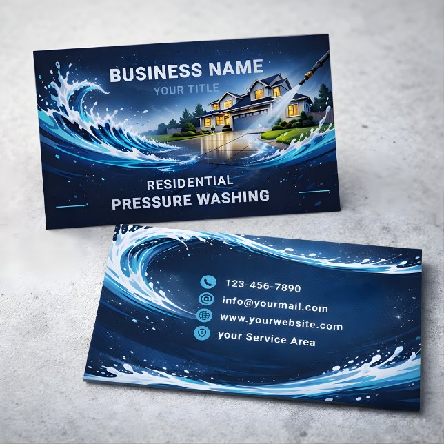 Carte De Visite Residential Pressure Washing Cosmic Wave (Créateur téléchargé)