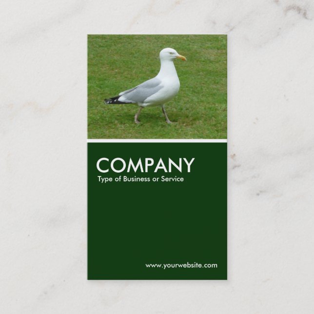Carte De Visite Résolu Mouette - Vert foncé (Devant)