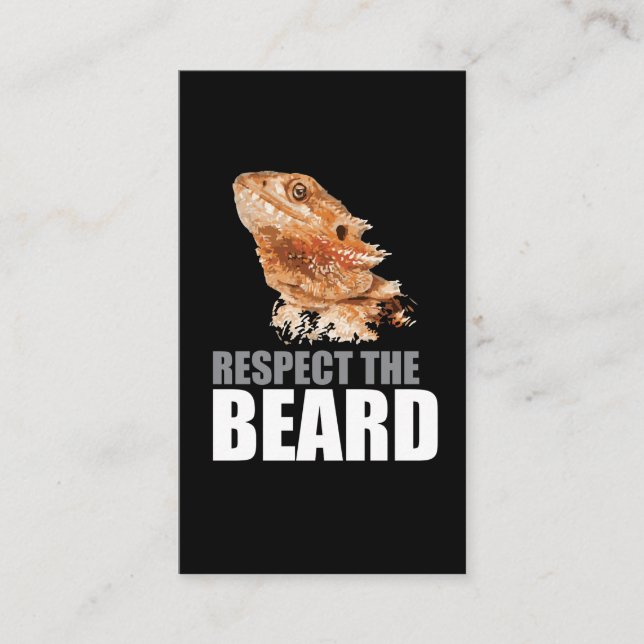 Carte De Visite Respectez le dragon barbu drôle de barbe (Devant)