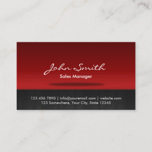 Carte De Visite Responsable commercial noir et rouge professionnel
