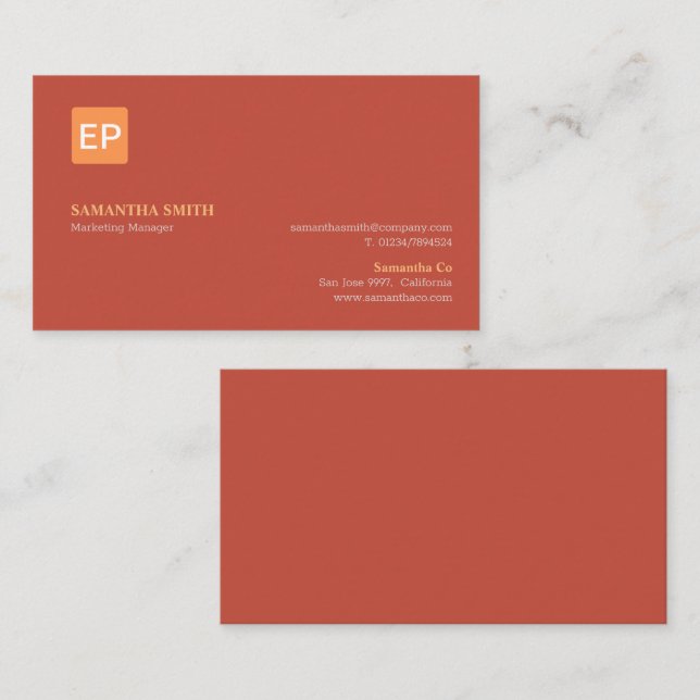 Carte De Visite Responsable marketing Red Orange Standard (Devant / Derrière)