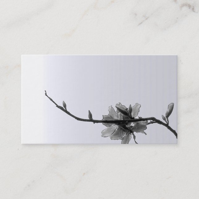 Carte De Visite Ressort moderne Black&White de zen floral (Devant)