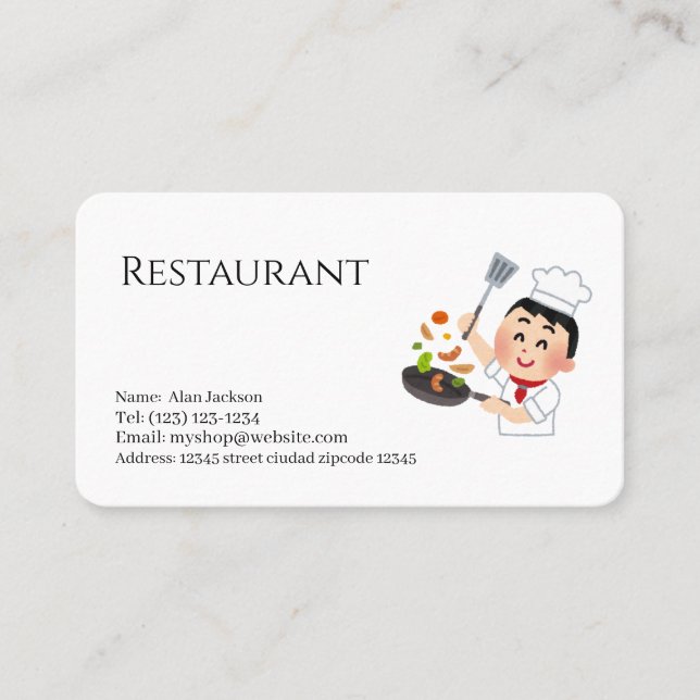 Carte De Visite restaurant (Devant)