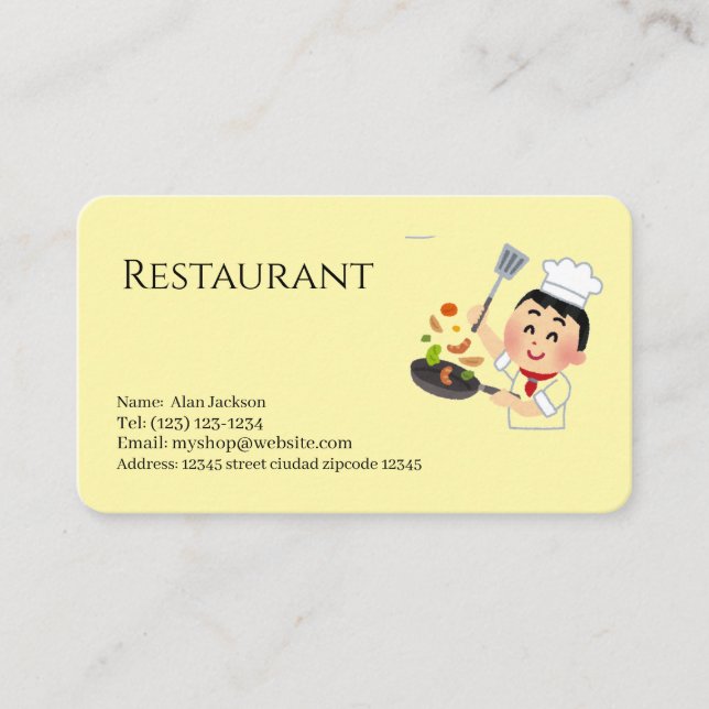 Carte De Visite restaurant (Devant)