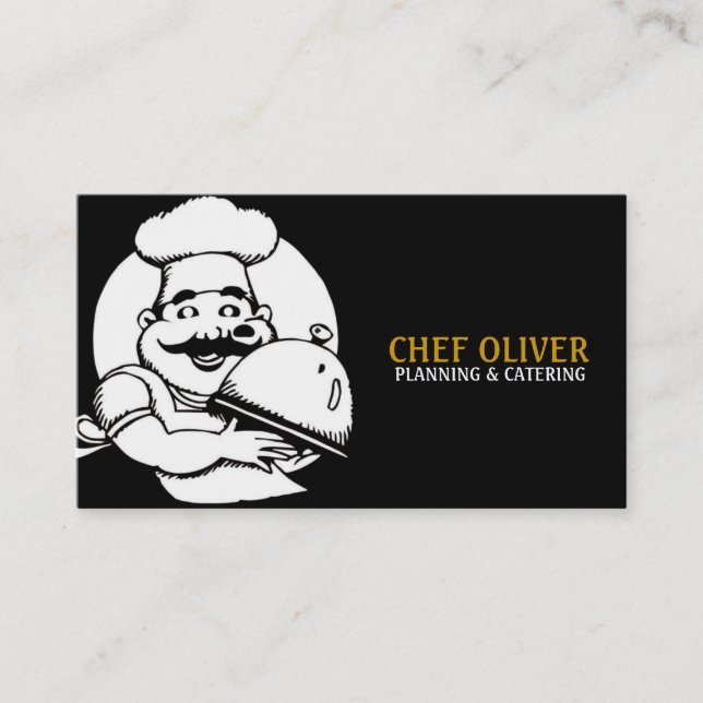 Carte De Visite Restaurant Chef Restauration Fête Planner, (Devant)