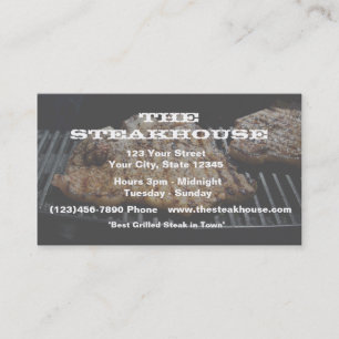 Carte De Visite Restaurant (Custom) - Steak photo avec transparenc