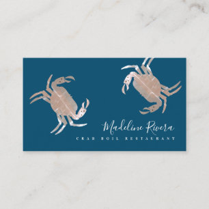 Carte De Visite Restaurant de crabes crustacés Diner de écrevisses
