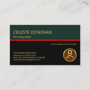Carte De Visite Restaurant de cuisine élégant Retro Layer Red Line