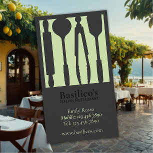 Carte De Visite Restaurant de Fine Cuisine Italienne